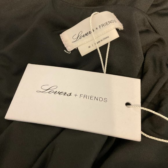 Lovers & Friends One-Shoulder Top M Black Sequins Long Sleeve New NWT - Picture 12 of 12